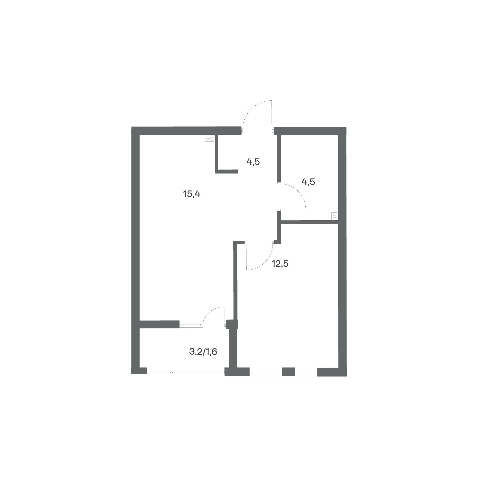 1-комнатная квартира 38,5 м² в ЖК Гагарина 30, Калининград — фото 2