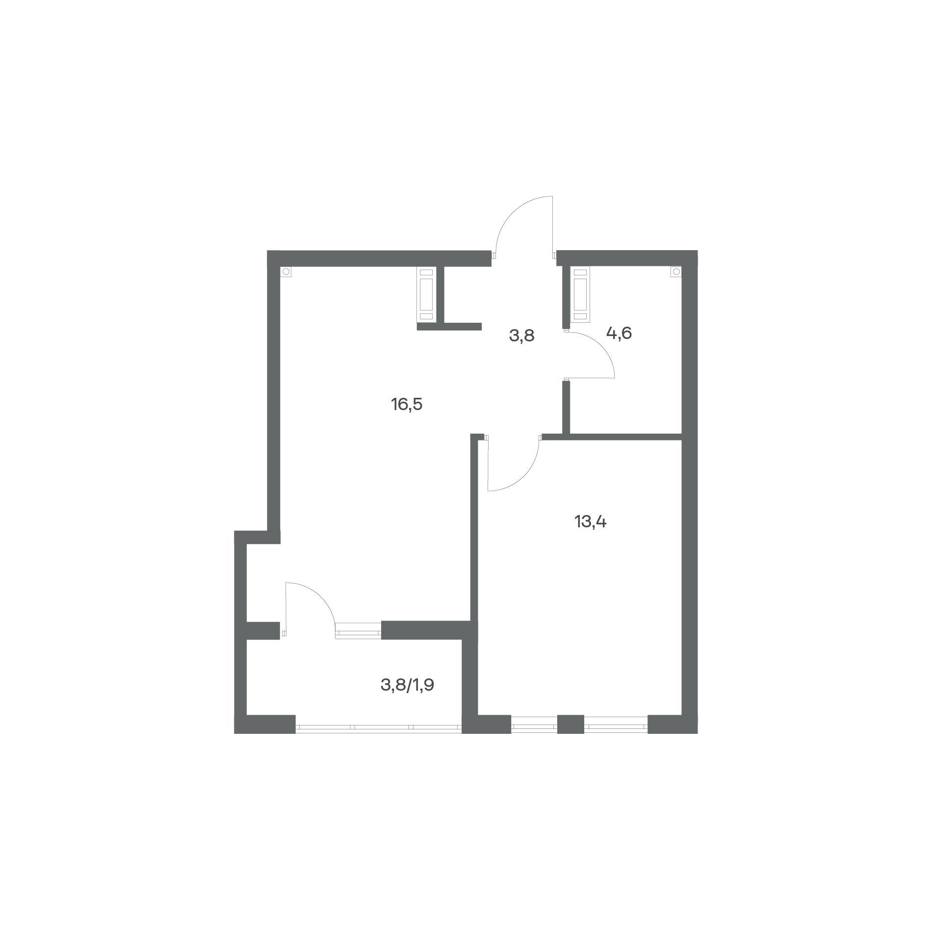 1-комнатная квартира 40,2 м² в ЖК Гагарина 30, Калининград — фото 2