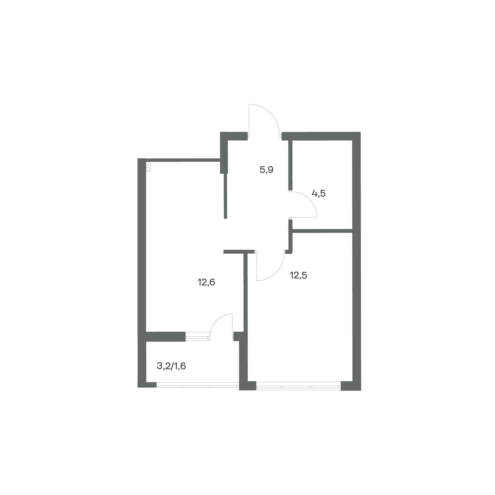 1-комнатная квартира 37,1 м² в ЖК Гагарина 30, Калининград — фото 2