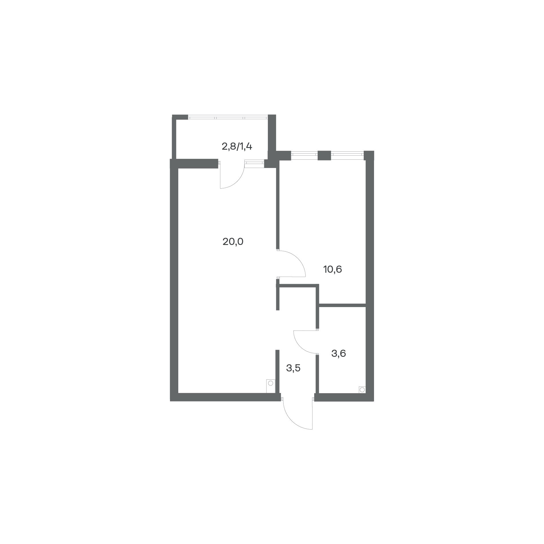 1-комнатная квартира 39,1 м² в ЖК Гагарина 30, Калининград — фото 2