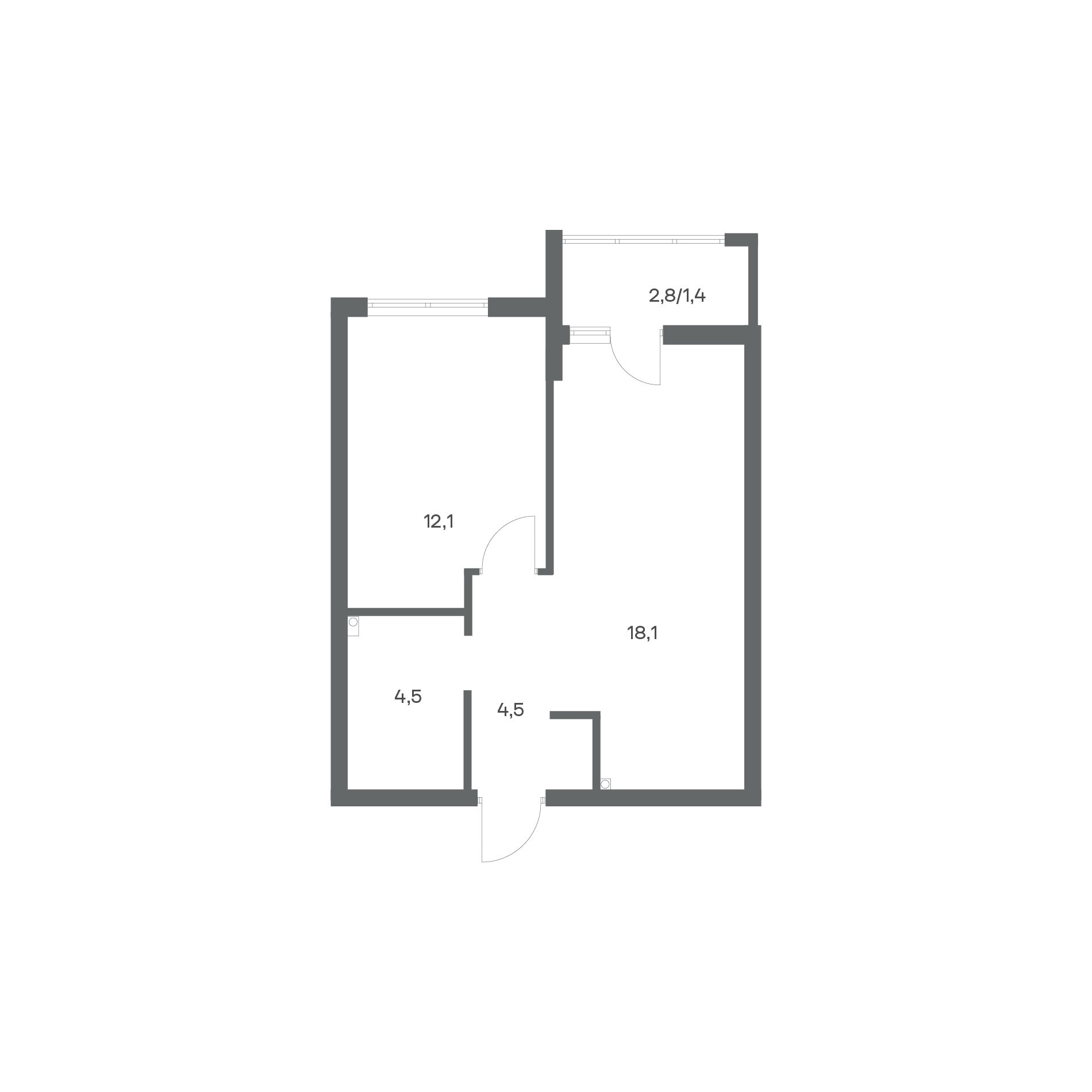 1-комнатная квартира 40,6 м² в ЖК Гагарина 30, Калининград — фото 2